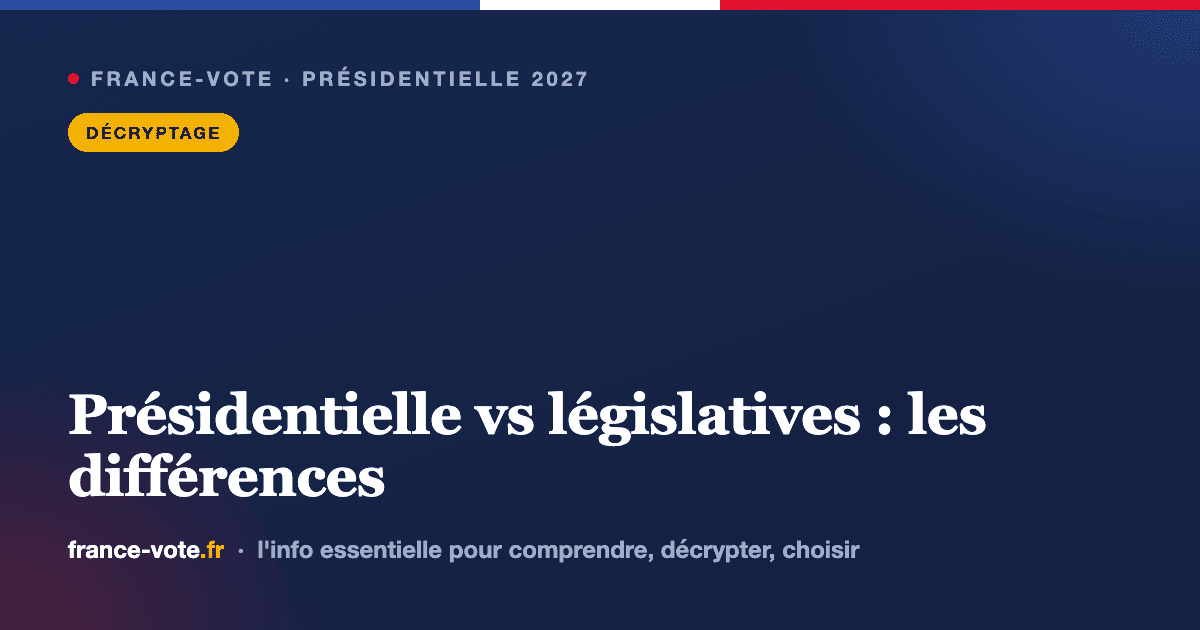 Présidentielle et législatives : quelles différences et pourquoi elles sont liées
