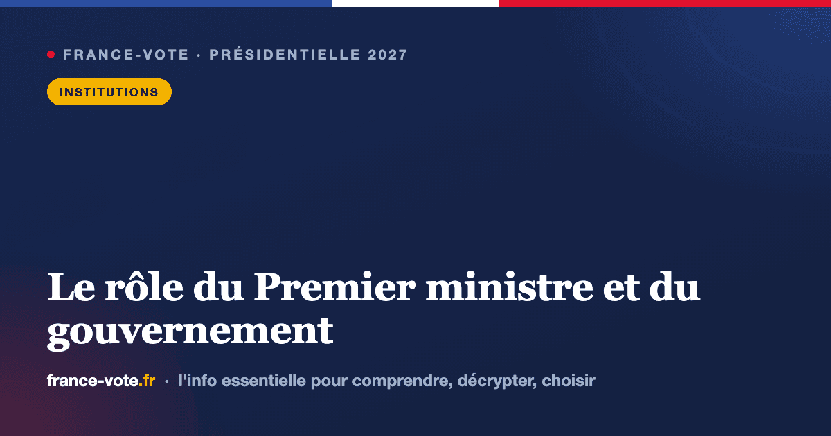 Le rôle du Premier ministre et du gouvernement